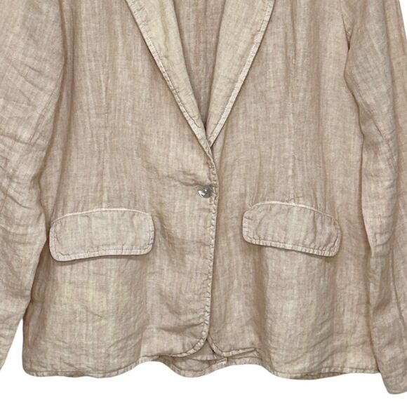 Bella Dahl Longline Linen Blazer Jacket Tan Size Large - Picture 6 of 13